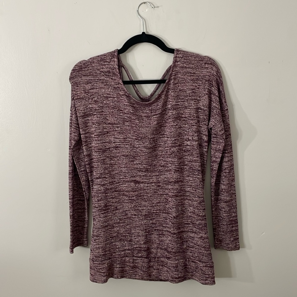 Athleta Heathered Open Back Long Sleeve Top